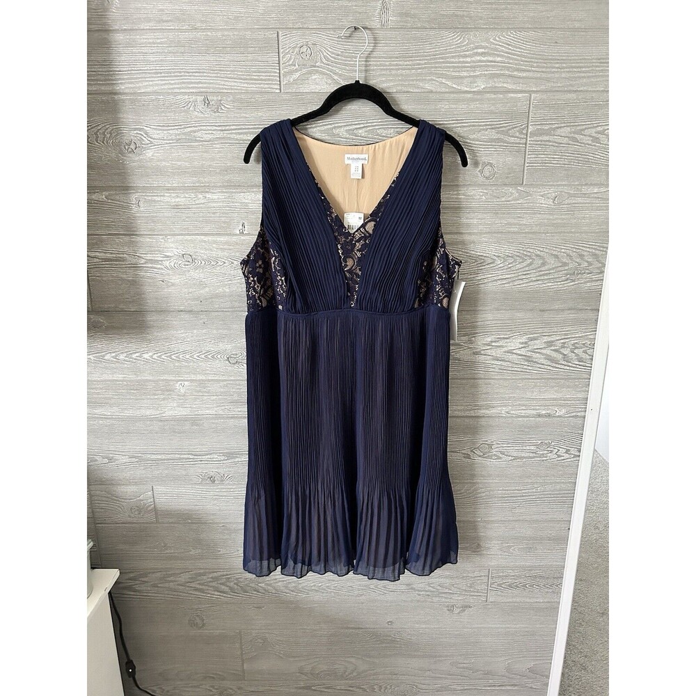 NWT Motherhood Maternity Cocktail Semi-Formal Navy Blue Lace Dress Sz Medium M